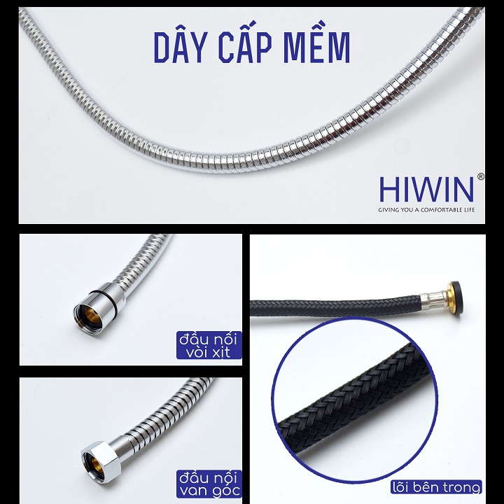 Bộ vòi xịt vệ sinh đa năng chất liệu nhựa ABS mặt gương cao cấp HIWIN PJF-1701