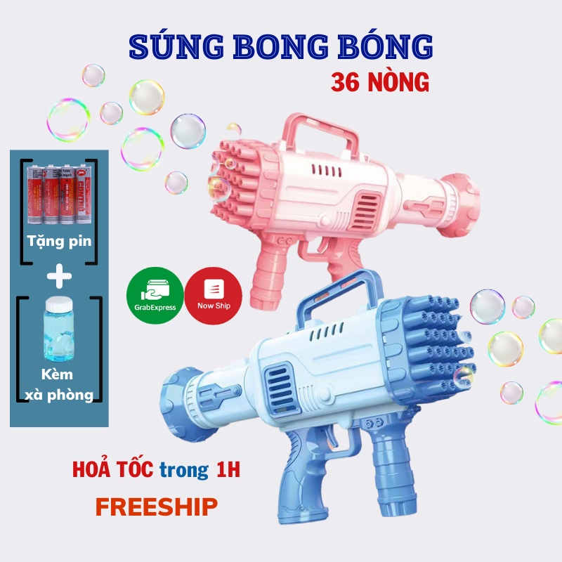 Máy Bắn Bong Bóng Súng Bắn Bong Bóng Xà Phòng Siêu Mạnh Chạy Bắng Pin Tiện Lợi NOBITA OFFICIAL