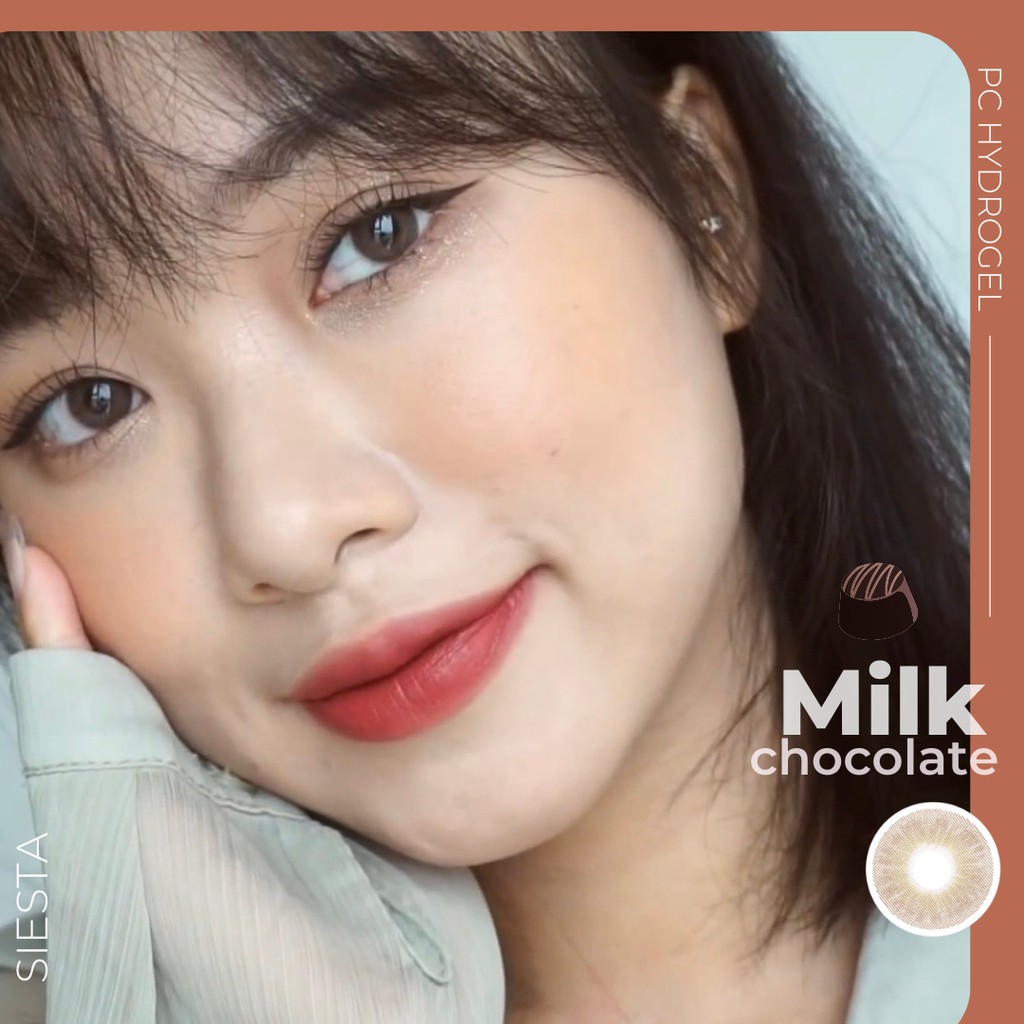 Kính Áp Tròng nâu choco Siesta Milk Choco dành cho mắt nhạy cảm - Pc Hydrogel | Hạn sử dụng 6 tháng