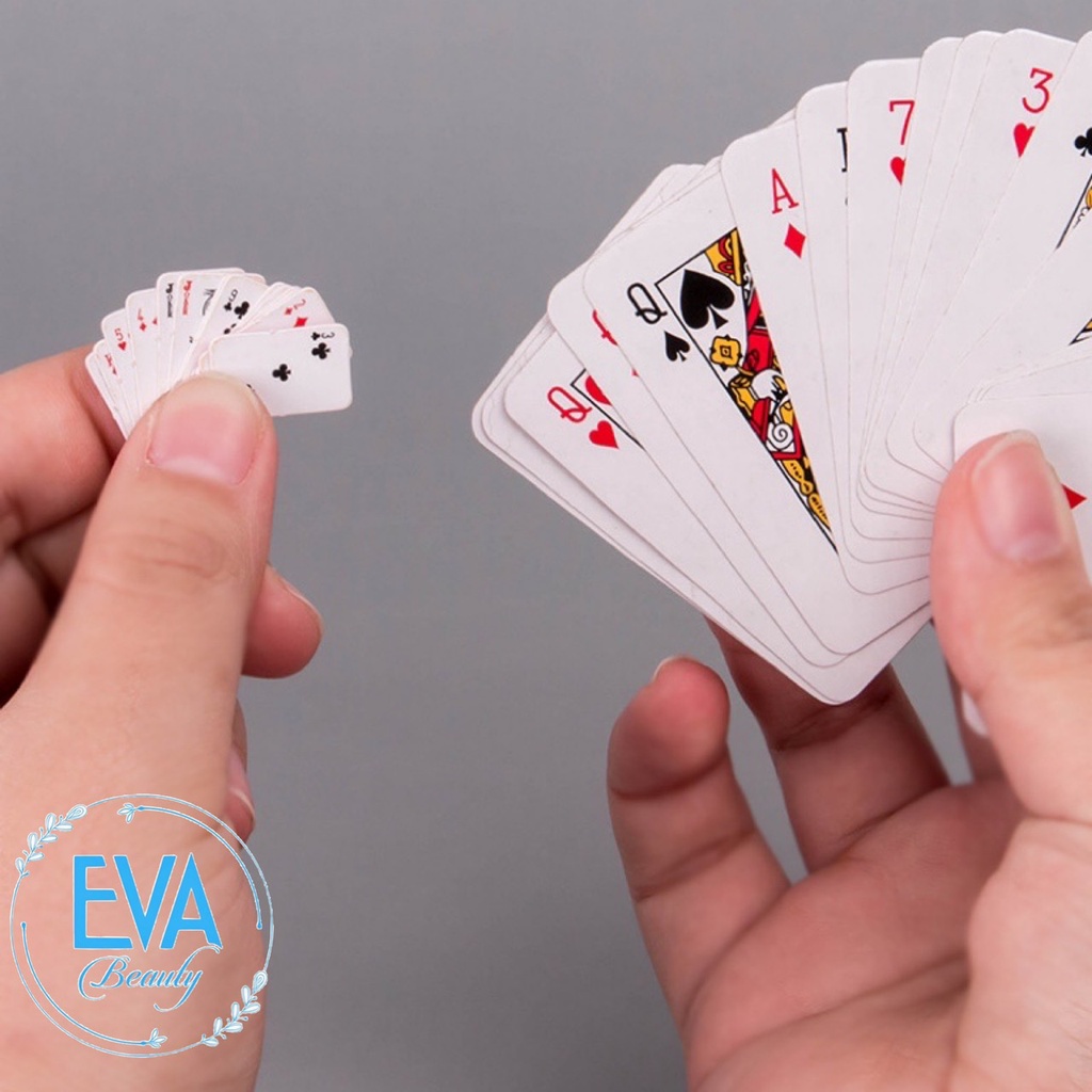 Set 2 Bộ Bài Tây Poker Super Mini Tí Hon 52 Lá Độc Đáo SP4834
