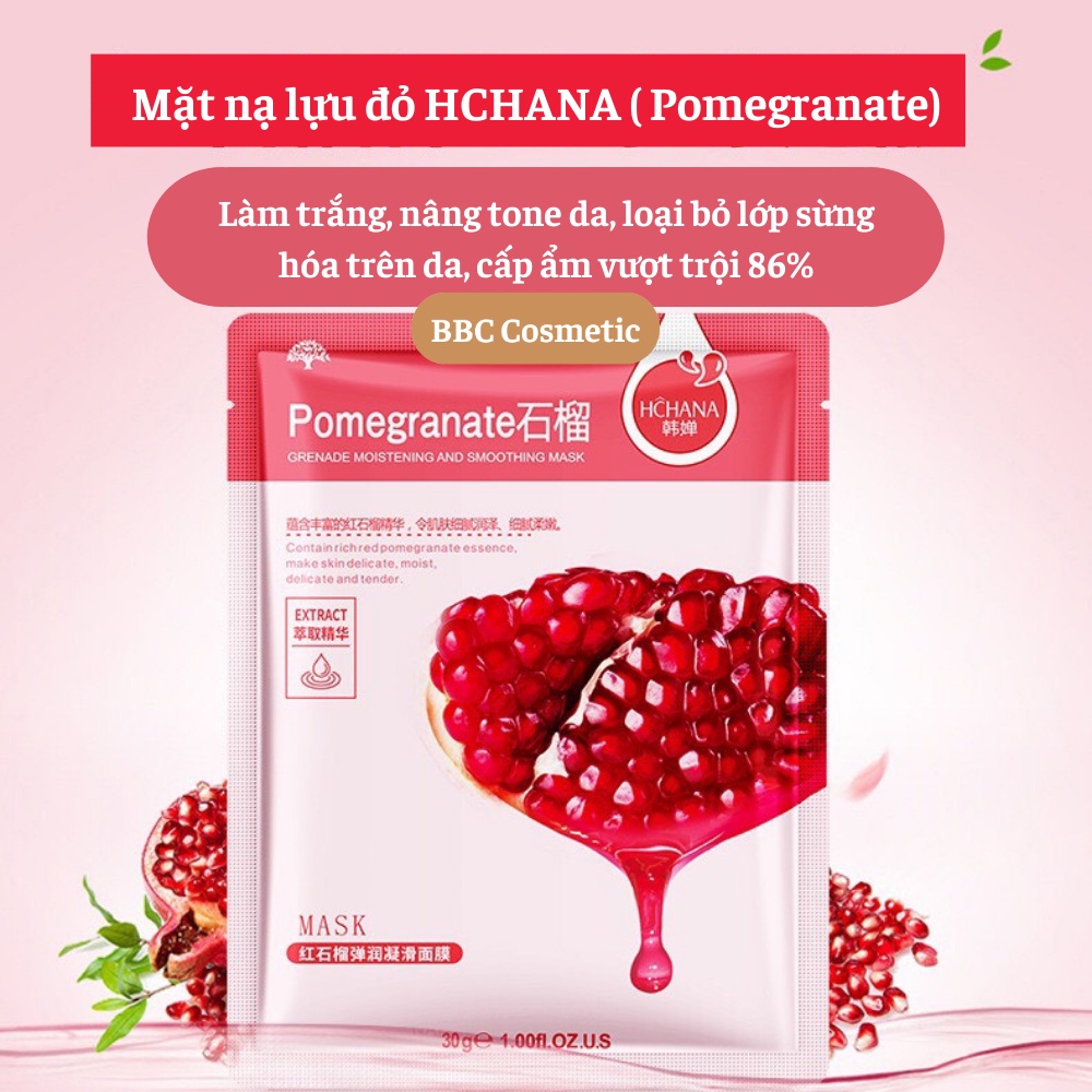 Mặt nạ hoa quả HCHANA dưỡng trắng da chống oxi hóa hỗ trợ giảm mụn - BBC Cosmetic