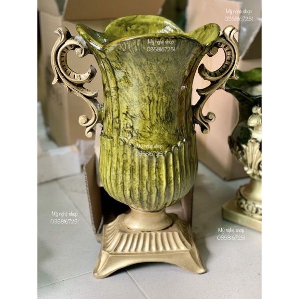 Bình hoa composite,Mỹ nghệ shop, decor, trang trí, quà tặng sinh nhật, tân gia, bình hoa giả, cao cấp mã cúp 35 bao vỡ