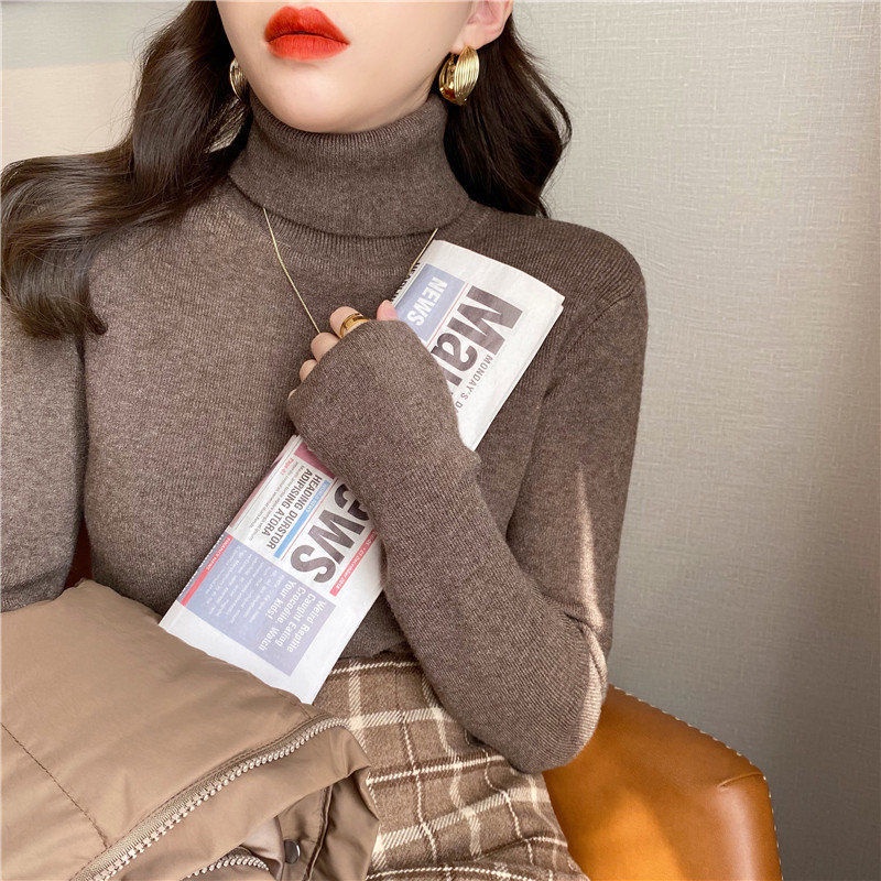 Áo len cổ lọ dài tay thiết kế trang thu đông