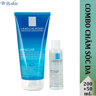 Combo La Roche Posay Gel Rửa Mặt Cho Da Dầu 200ml + Nước Tẩy Trang Da Nhạy Cảm 50ml