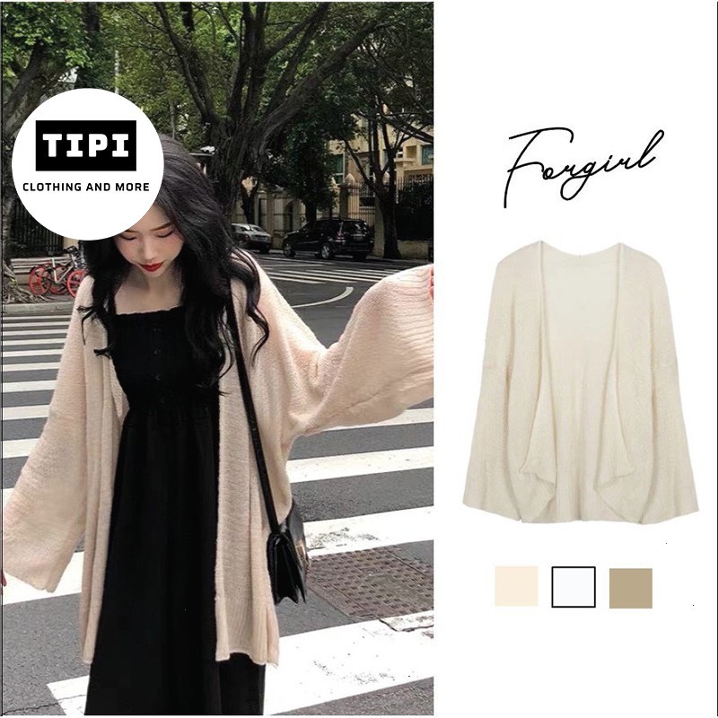 Áo khoác len cardigan chất voan hàn quốc ngang eo CDG3 - Hàng mới về