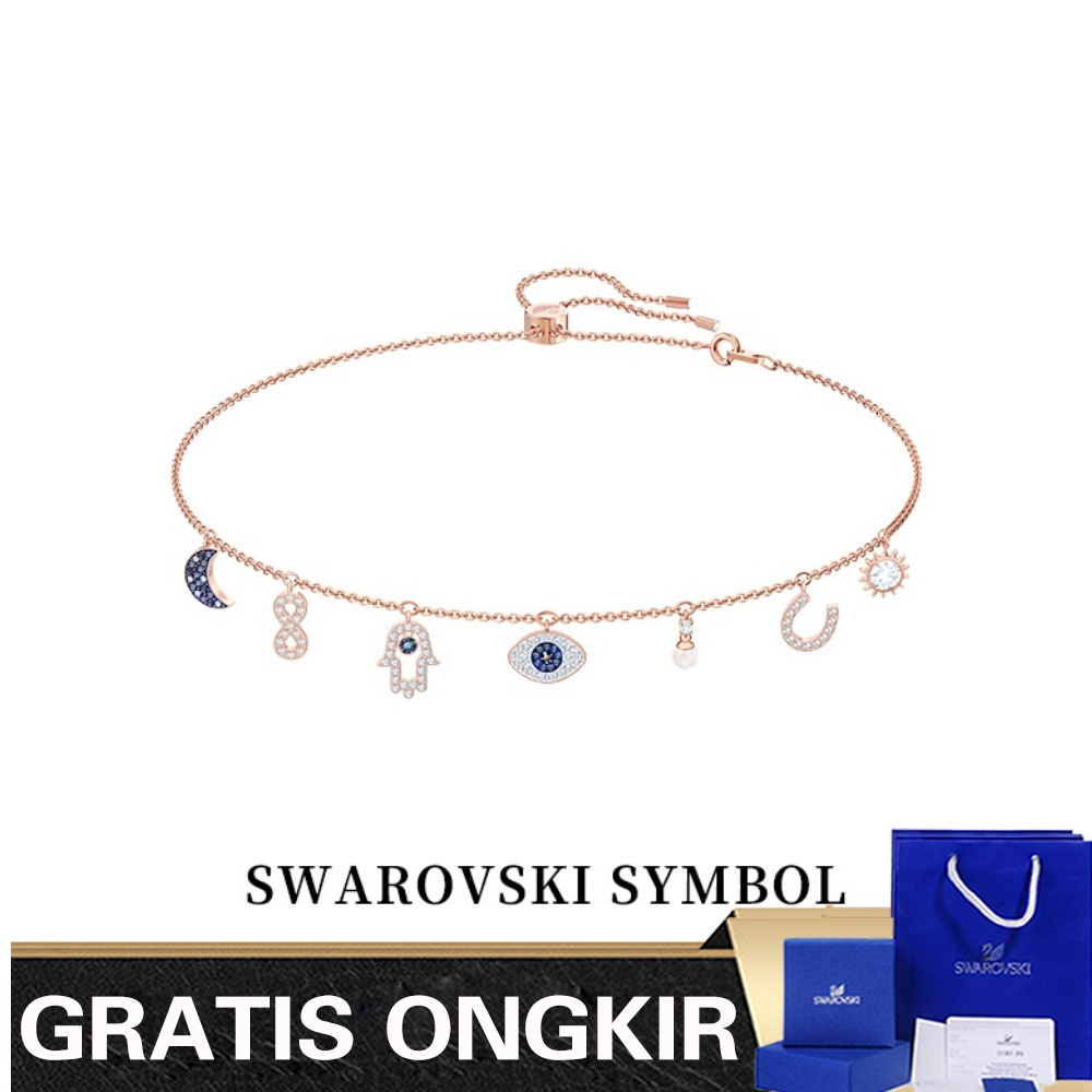 SWAROVSKI Mặt Vòng cổ Hình Con Mắt Quỷ Đính Đá Thời Trang