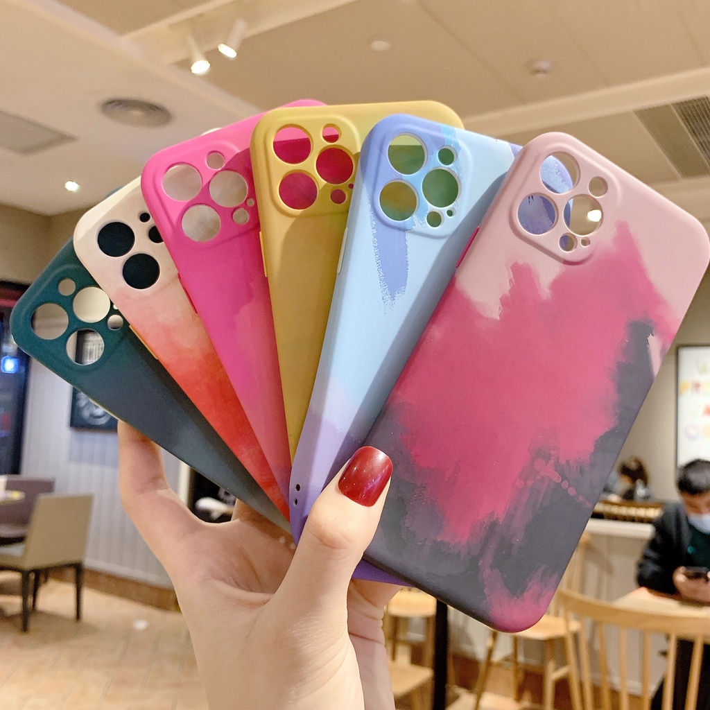 Ốp lưng màu nước cho iPhone 13 Mini Pro Max 13Pro ip13 4G 5G 2021