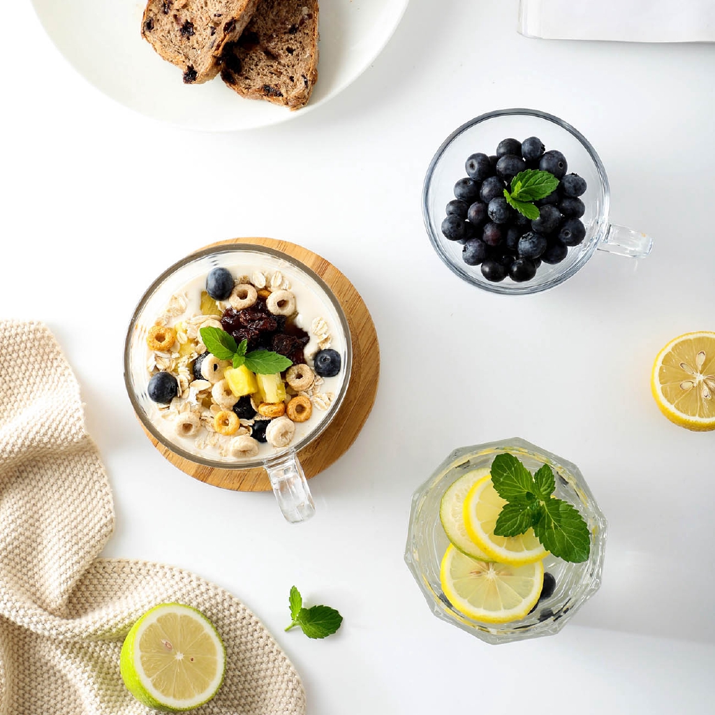 Tô Thủy Tinh Trong Suốt Đựng Nước Ép salad Tiện Dụng Kính