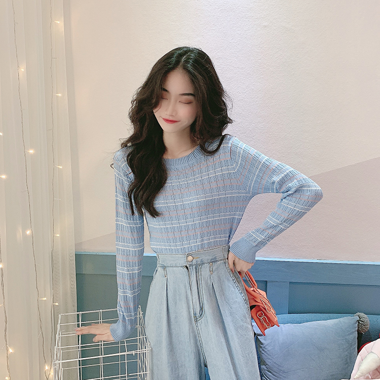 Áo Sweater kẻ sọc dáng ôm ngắn phong cách thời trang hàn quốc 2020 | WebRaoVat - webraovat.net.vn