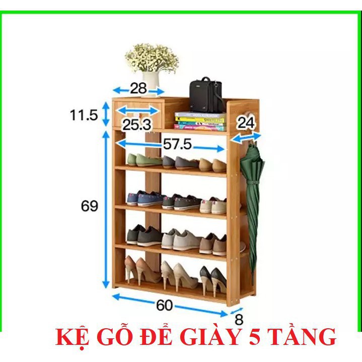 kệ để giày dép , giá để giày dép 5 tầng 1 ngăn kéo bằng gỗ MDF nhập khẩu cao cấp lắp ráp dễ dàng tủ giày dép tiện lợi rẻ