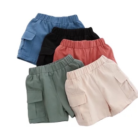 Quần Short , Quần Đùi Túi Hộp Cho Bé Trai Bé Gái Vải Đũi Mát Nhẹ Size 10-35kg