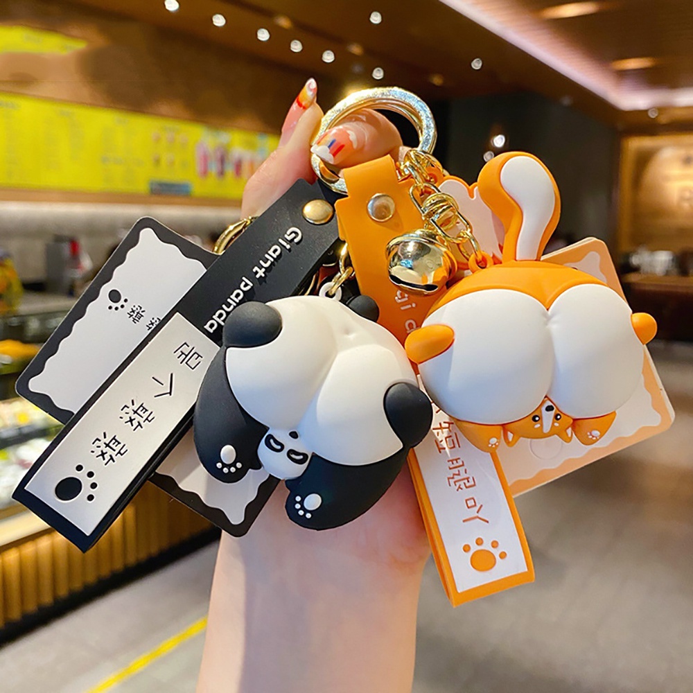 Móc chìa khoá bằng PVC hình chú chó Corgi dễ thương xinh xắn cho nam nữ