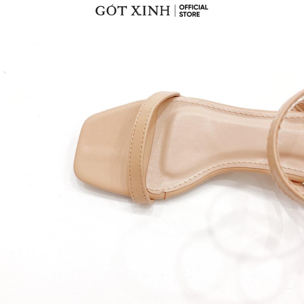 Giày sandal nữ GÓT XINH SD2 da mềm trụ vuông đế cao 3cm