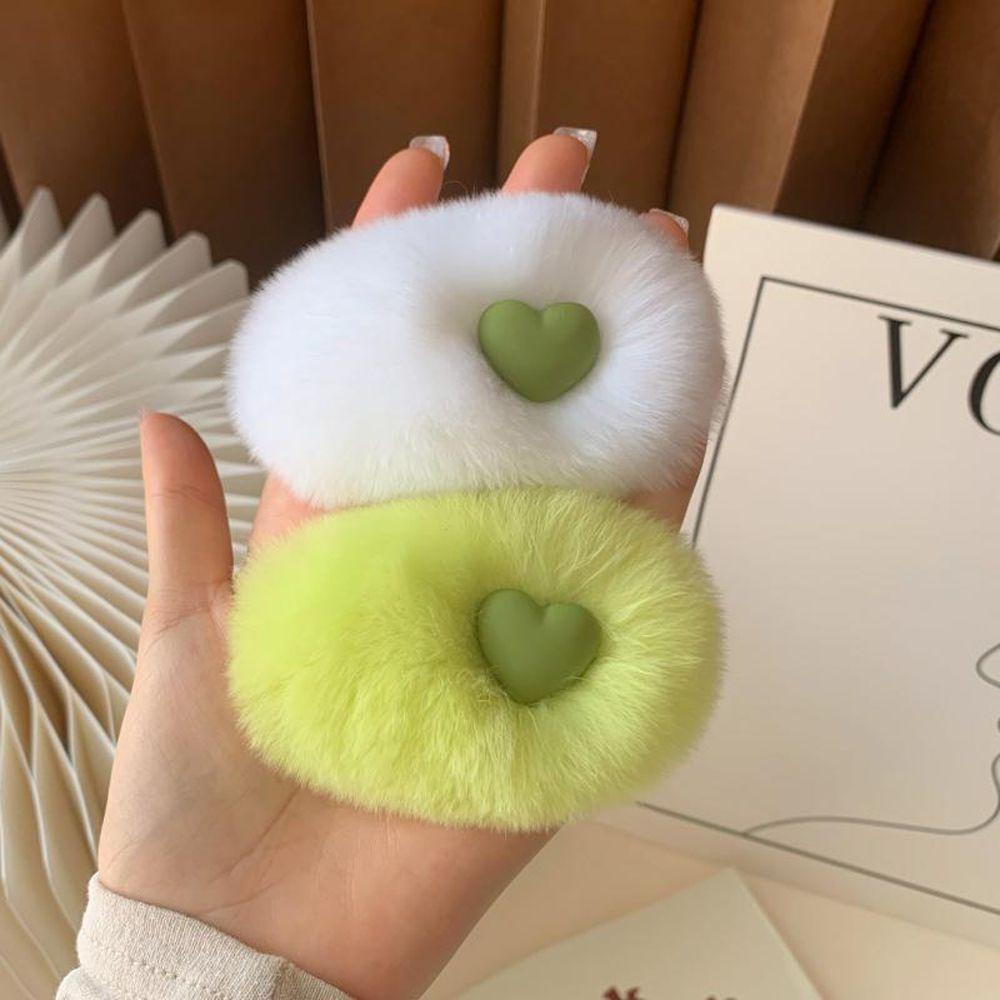 Kẹp Tóc Lông Thỏ Nhiều Màu Sắc Hình Trái Tim Sáng Tạo Dành Cho Nữ