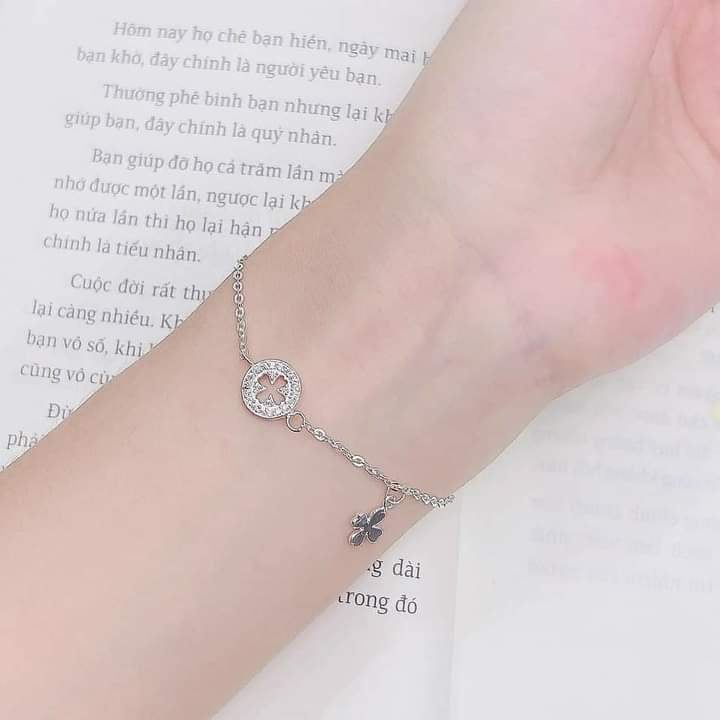 Lắc tay bạc ta cỏ 4 lá