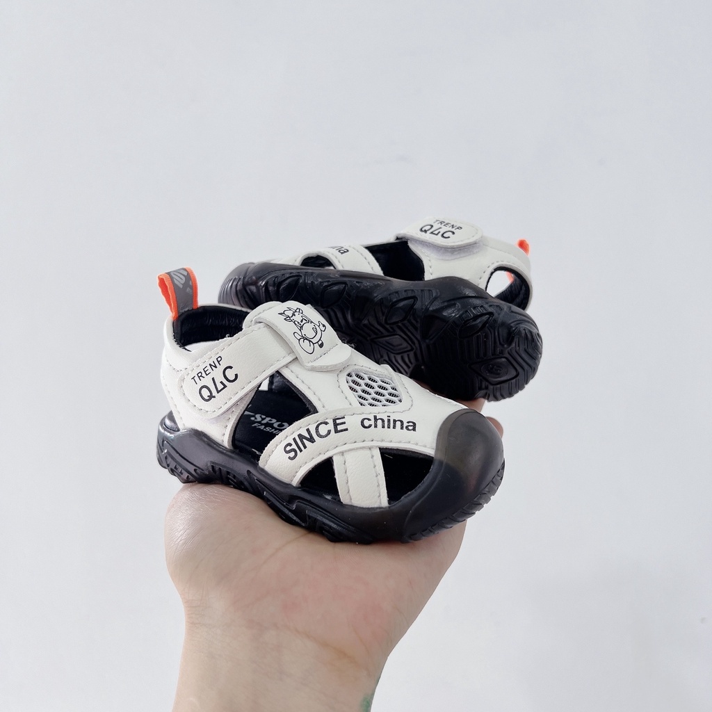 Sandal bé trai - dép rọ tập đi chống vấp cho bé 6m đến 5 tuổi da mềm có quai dán tùy chỉnh Babybees 303 ( ảnh thật )