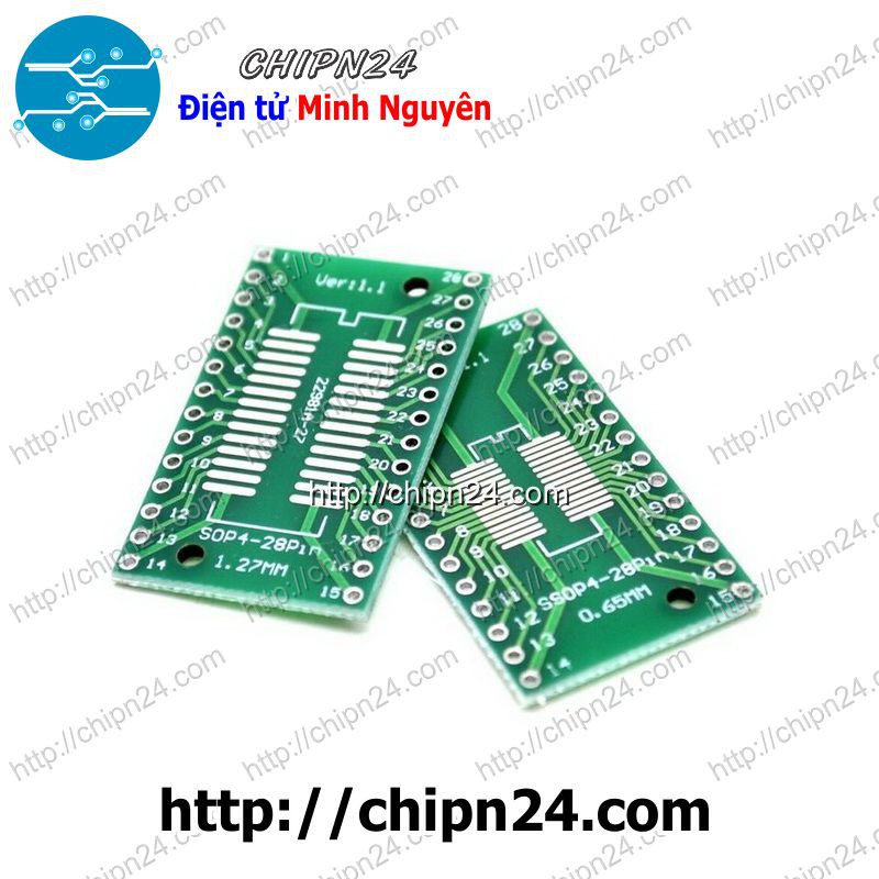 [1 CÁI] Đế chuyển SOP28 SSOP28 TSSOP28 sang DIP28 (PCB chuyển, Mạch chuyển)