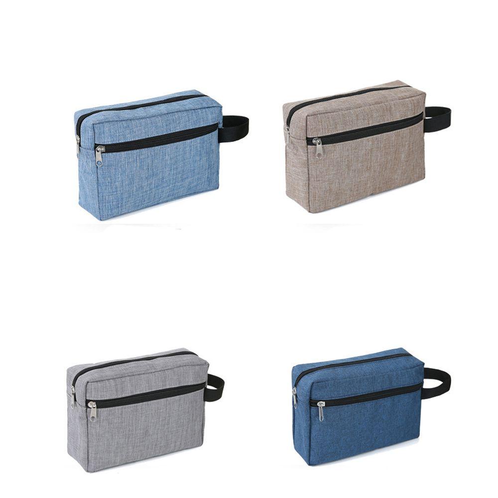Túi Đựng Mỹ Phẩm Bằng Nylon Màu Trơn Phong Cách Vintage Thời Trang Cho Nữ