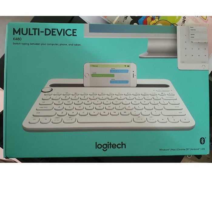 Bàn Phím Không Dây Bluetooth Logitech K480 Kết Nối 3 Thiết Bị, Nút chuyển nhanh, có khay để ipad, điện thoại tiện lợi