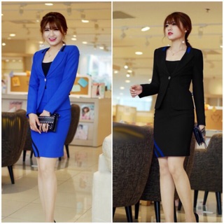 Set vest chân váy phối chéo sv14