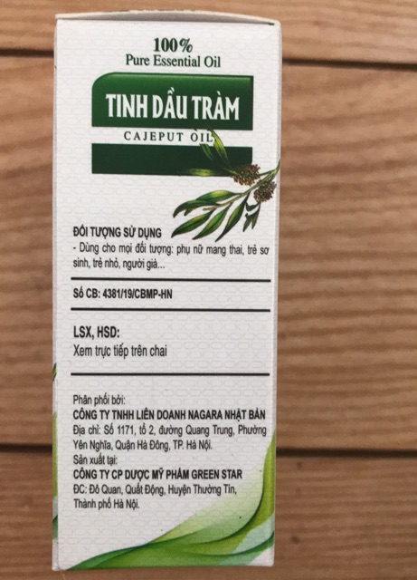 Tinh dầu tràm Nagara 20ml - phòng tránh cảm mạo,giảm đau nhức xương khớp, làm sạch không khí trong phòng, tạo giấc ngủ