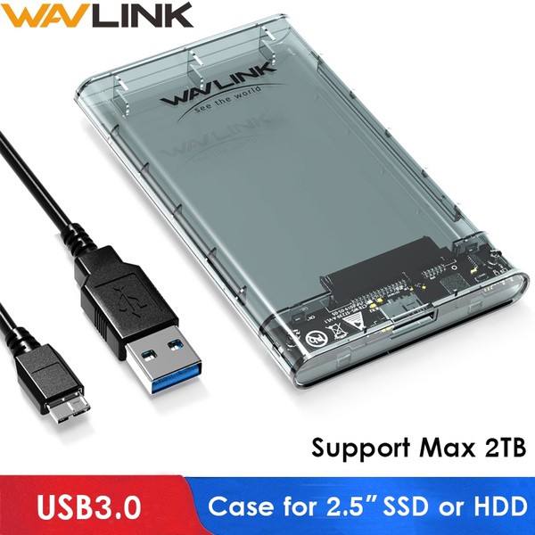 Box ổ cứng SSD, HDD 2.5 inch chính hãng WAVLINK hỗ trợ USB 3.0