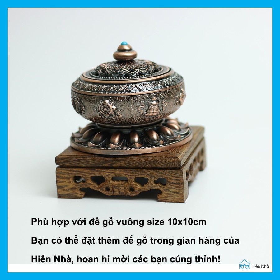 [Mã 2611THTRANG100K hoàn 10% xu đơn 99K] Lư xông trầm hương khắc hình Bát Bảo Cát Tường may mắn - Hiên Nhà