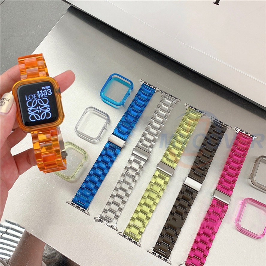 Dây Đeo Trong Suốt Thay Thế Cho Đồng Hồ Thông Minh Series 7 6 SE 5 4 3 2 1 Size 41mm 45mm 44mm 42mm 40mm 38mm