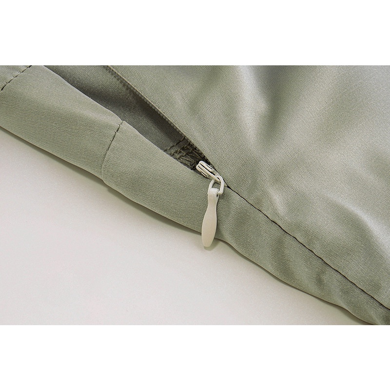 Đầm Ôm Xẻ Tà Phối Khóa Kéo Thời Trang Cho Nữ