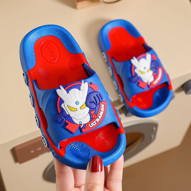 Dép Sandal Đế Mềm Chống Trượt Phong Cách Hoạt Hình Ultraman Thời Trang Dành Cho Bé Trai