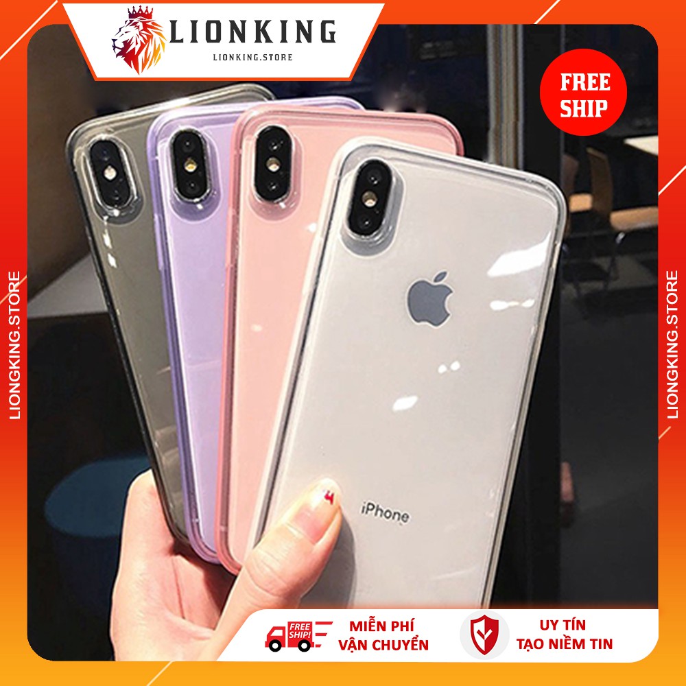 Ốp Lưng Màu Pastel Trong Suốt Cao Cấp ( 3 màu pha - ĐEN TRONG HỒNG ) - ỐP IPHONE