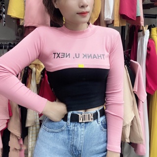 Set áo croptop 2 món thank you, next