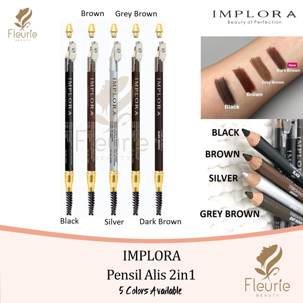 (hàng Mới Về) Bút Chì Kẻ Lông Mày Implora 2 Trong 1 Mềm Mại Bpom