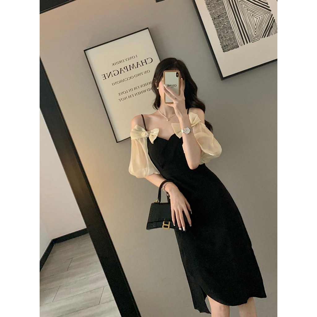 Đầm Hai Dây Dáng Ôm Phong Cách Pháp Cổ Điển Thời Trang Mùa Hè 2022 Dành Cho Nữ
