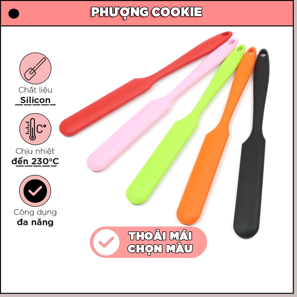  Spatula phới silicon chịu nhiệt dạng thẳng dùng để trộn bột, trét kem, trét pate