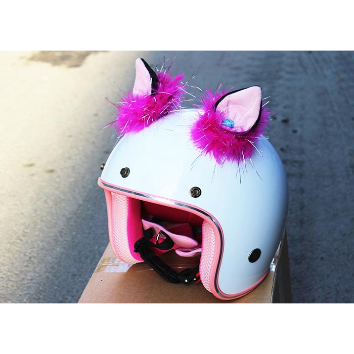 Phụ kiện gắn nón bảo hiểm - Tai mèo lông nhiều mẫu lựa chọn