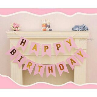 Dây chữ Happy Birth day ánh bạc