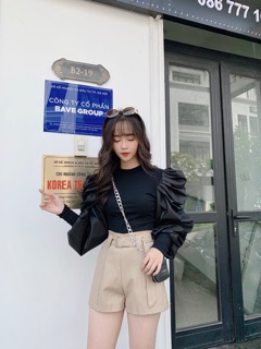 Áo len mỏng tay bồng nhún