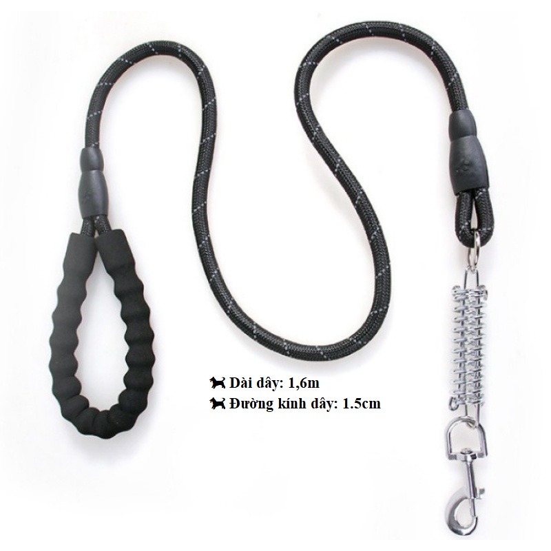 DÂY DẮT CHÓ PHẢN QUANG CÓ LÒ SO TRỢ LỰC (CHỈ CÓ DÂY) -  LOVE PETS SHOP
