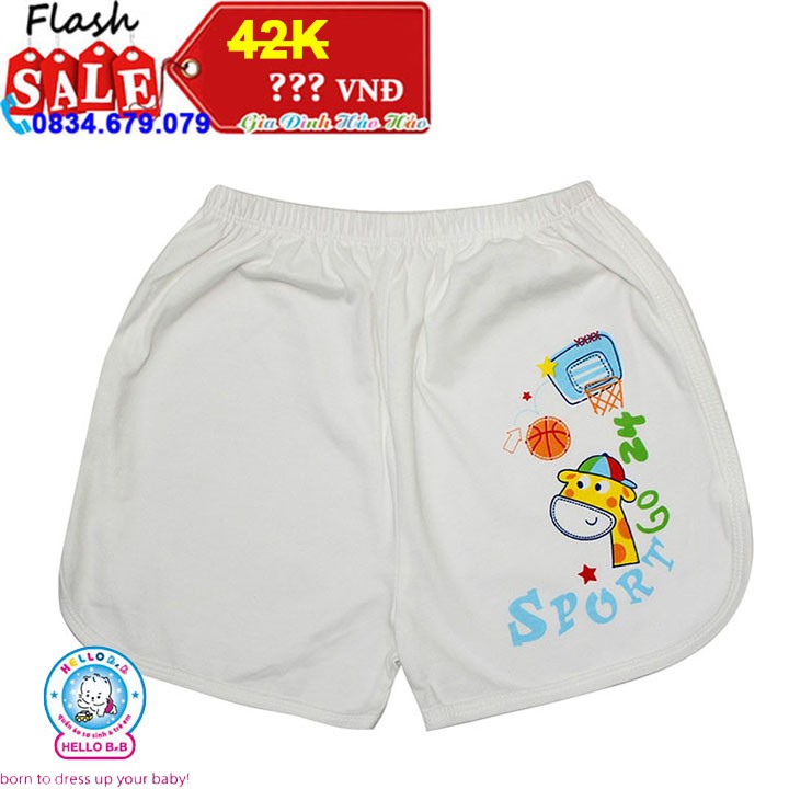 S1104 - QL0594 -Quần short viền trắng HELLO B&amp;B - HELLO BB - SIZE 1 - Cho bé 6-7Kg