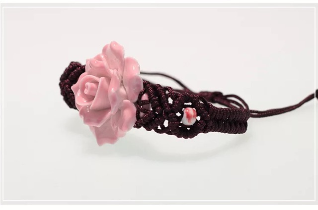 Vòng tay hoa Hồng gốm sứ