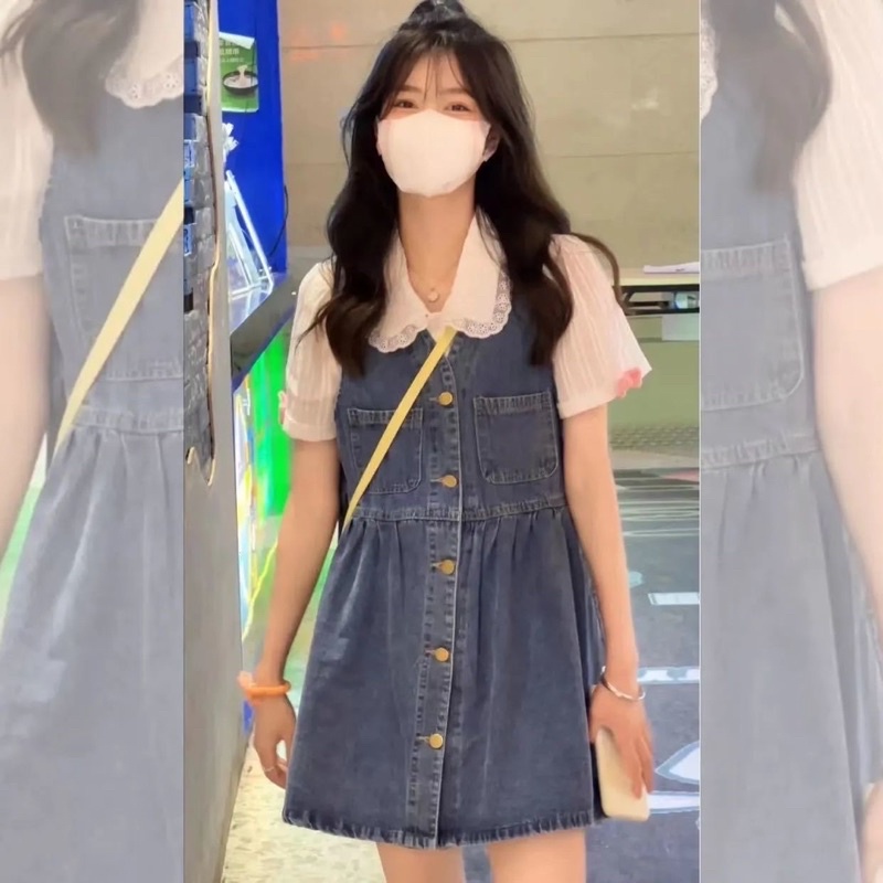 Đầm Yếm denim mùa hè hàng loại 1 nặng tay bigsize 3xl