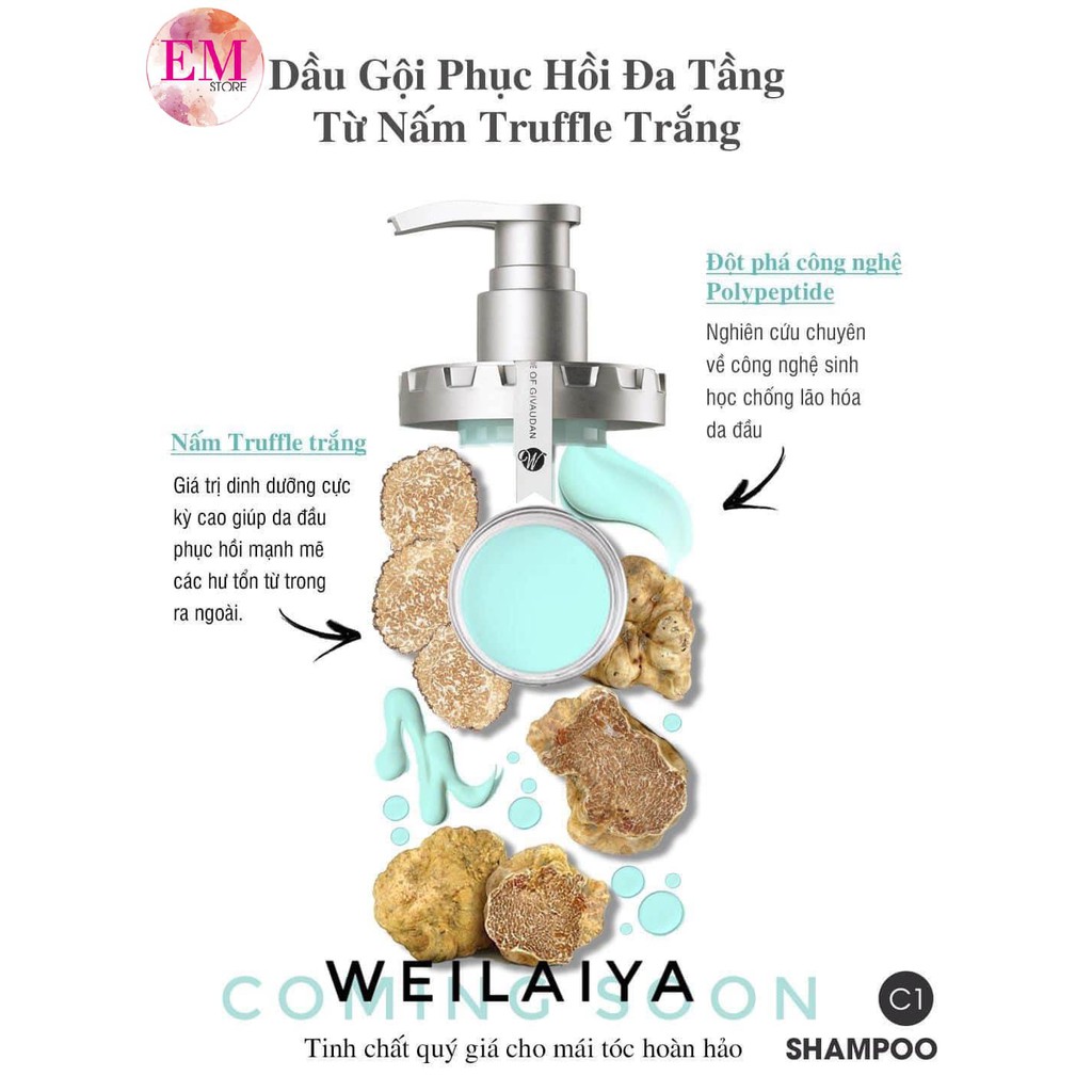 Bộ dầu gội phục hồi đa tầng Nấm Truffle Weilaiya 450ml