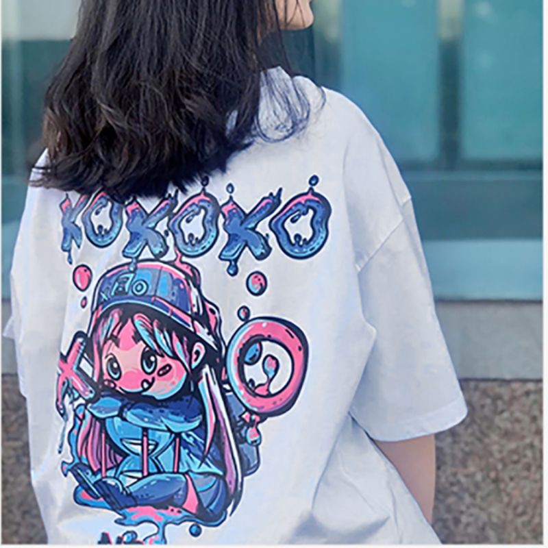 100% cotton áo thun nam nữ tay lỡ form rộng unisex XOXOXO