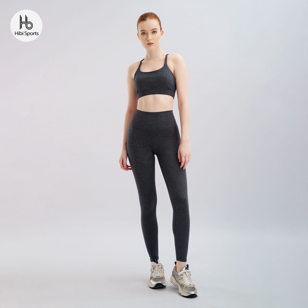 Set đồ tập yoga nữ Hibi Sports H132, áo bra thể thao 4 dây, quần lưng cao, kèm mút