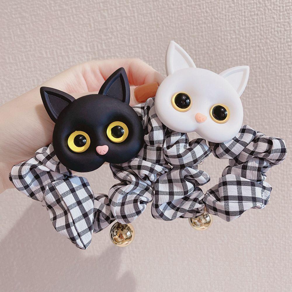 VANES1 Dây Cột Tóc Vải Kẻ Sọc Caro Ngọt Ngào Dễ Thương Cho Nữ