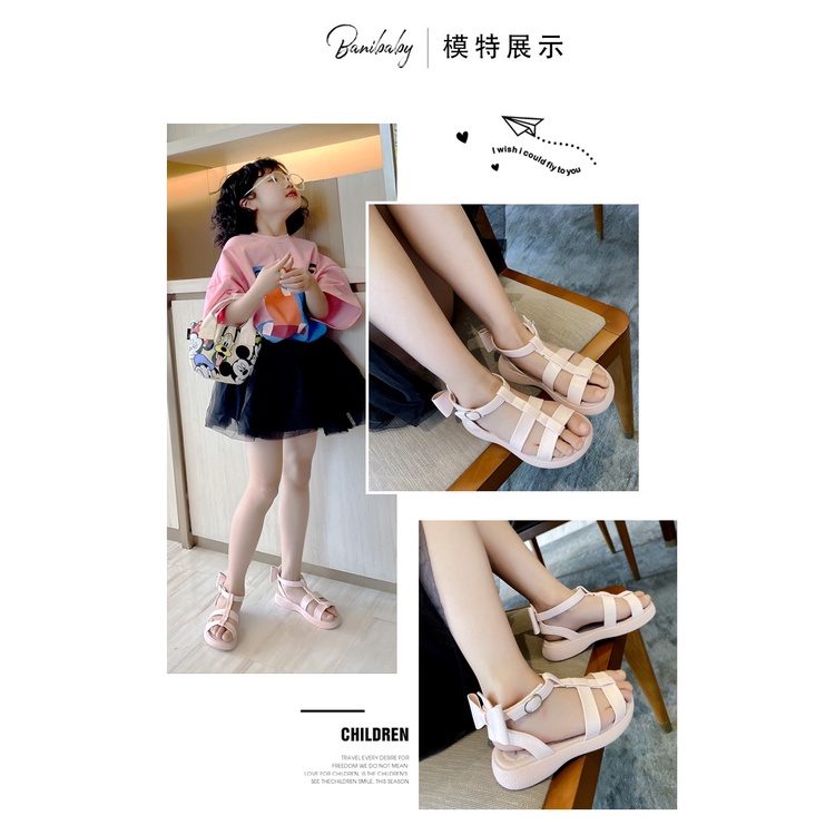 Dép sandal Nơ 2023 mã XJS-26 Quảng Châu cao cấp cho bé gái từ 3 đến 12 tuổi