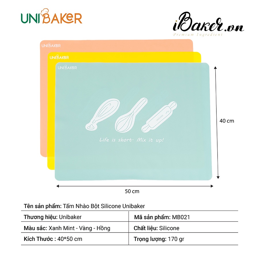 TẤM NHÀO BỘT SILICONE UNIBAKER- LIFE IS SHORT