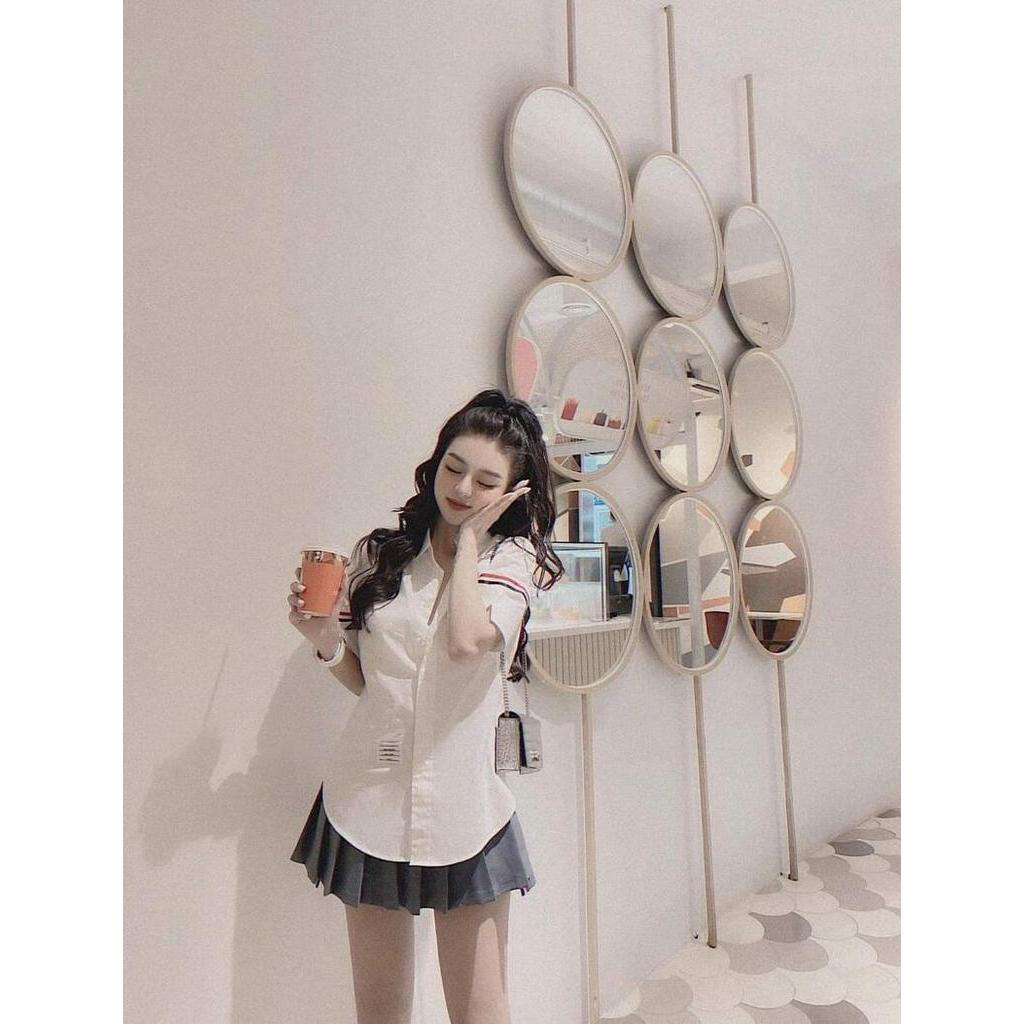 Áo sơ mi viền tay pha