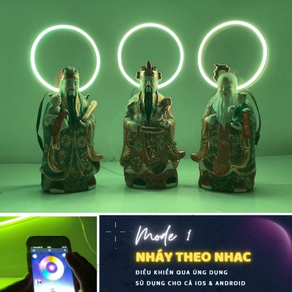 Hào Quang Phật Đổi Màu & Điều Khiển Qua App Điện Thoại , Trang Trí , Góc Tâm Linh !